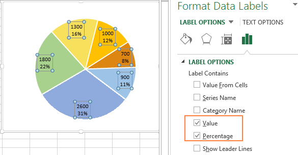 how do you add text to pie chart in excel for mac